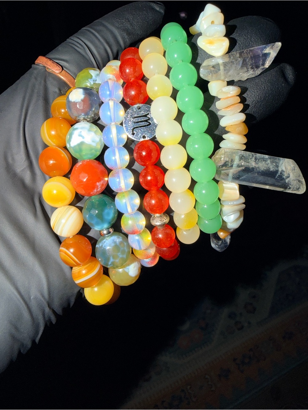 Incredible genuine gemstones bracelet lot